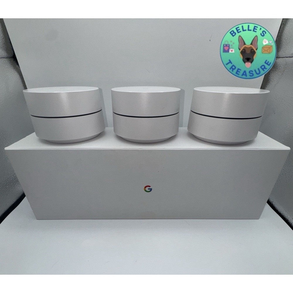 Google AC-1304 Whole Home Mesh Wi-Fi Router White Wireless Dual-Band Lot Three‎